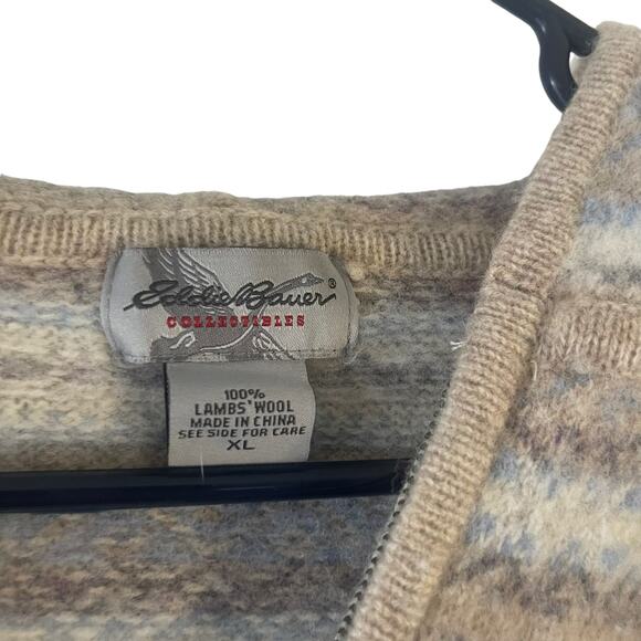 Eddie Bauer Collectibles Women's Size XL 100% Lambs Wool Full Zip Sweater - Picture 5 of 9
